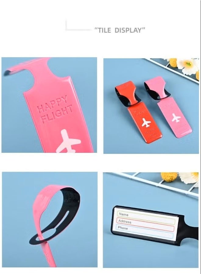 8 قطع من علامات الأمتعة لحقائب السفر، علامات سفر للأمتعة، علامات حقيبة اليد مع اسم وبطاقة هوية لتحديد حقيبتك بسهولة - Image 3