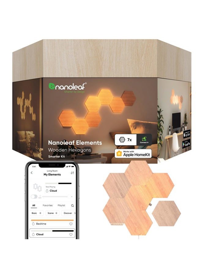 Nanoleaf عناصر - مجموعة هكساجون مظهر الخشب (7 لوحات) - Image 1