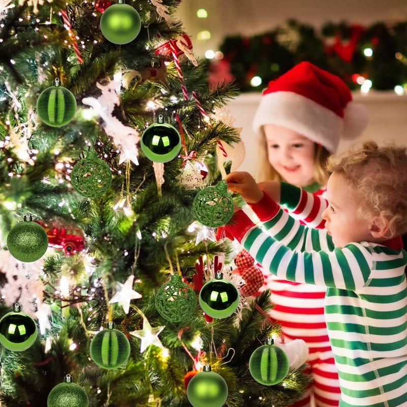 Briful 30pcs 2.36 "" عيد الميلاد الكرة الحلي الحلي شاتيربيان الأخضر ديكورات شجرة عيد الميلاد كرات الشجرة الهالوين د؟ - Image 4