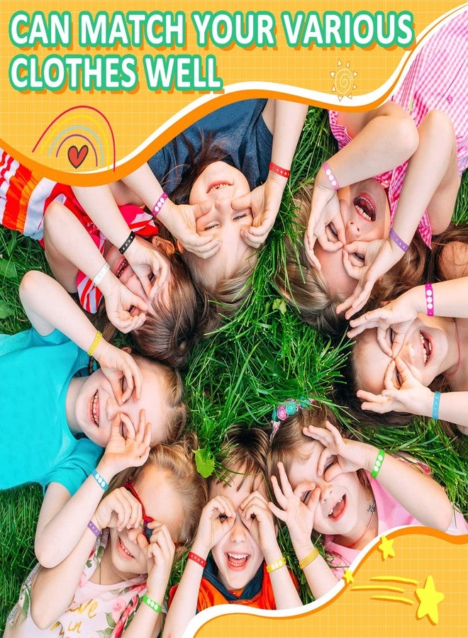 Zhanmai 30 Pieces 10 Colors Silicone Wristband Bulk Adjustable Rubber Wristbands with Holes for Men Women Birthday - Image 4