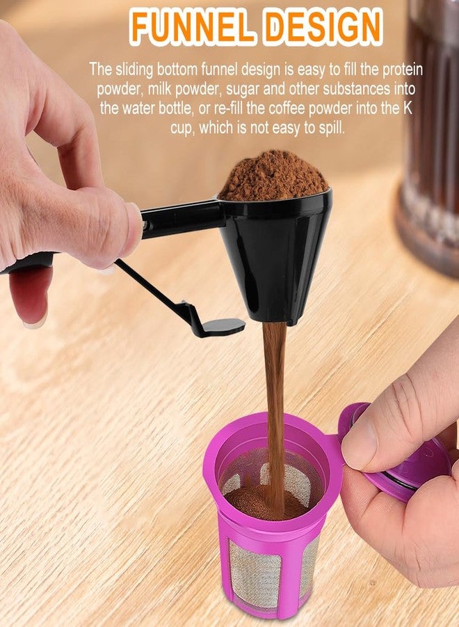 Yonderfume 2 Pcs Coffee Scoop Funnel for K-Cups Reusable, 2 Tablespoon Coffee Measuring Scoops for Filling Water Bottles with Protein Powder Milk Powder, Easy Slide Scoop - Image 5