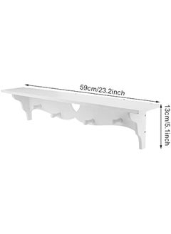 OCTOBER Hollow Wall Shelf, One Character White Carved Wall Hanging Hollow Wall Shelf Wall Decoration Clothes Hat Rack Hooks Coat Rack Hook with Super Hard Scratch  - Image 3