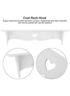 OCTOBER Hollow Wall Shelf, One Character White Carved Wall Hanging Hollow Wall Shelf Wall Decoration Clothes Hat Rack Hooks Coat Rack Hook with Super Hard Scratch  - Image 5