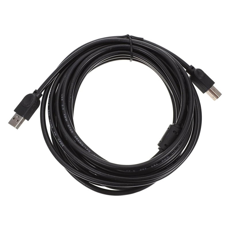 كابل طابعة USB عالمي نواة نحاسية 5 أمتار أسود لمستلزمات الطباعة، جهاز الفاكس، توصيل الماسح الضوئي، متوافق مع أجهزة الكمبيوتر وأجهزة الكمبيوتر المحمولة - Image 1
