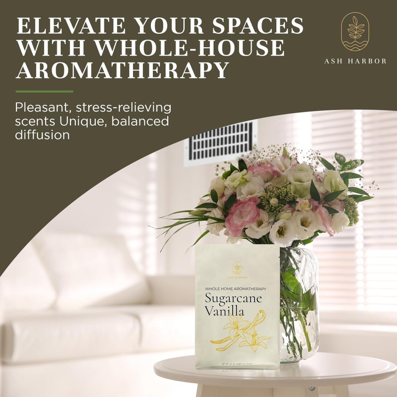 Ash Harbor Sugarcane Vanilla Aromatherapy 4 Pack - Filter Fresh Whole Home Air Freshener System - HVAC Vent Freshener for Home AC - House Air Fresheners Smell Good for Office, & More by Ash Harbor - Image 3
