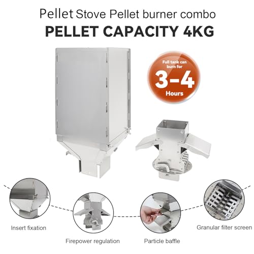 SOTECH Outdoor Camping Stove Accessory Pellet Bin with Burner for Tent StoveSilver - Image 3
