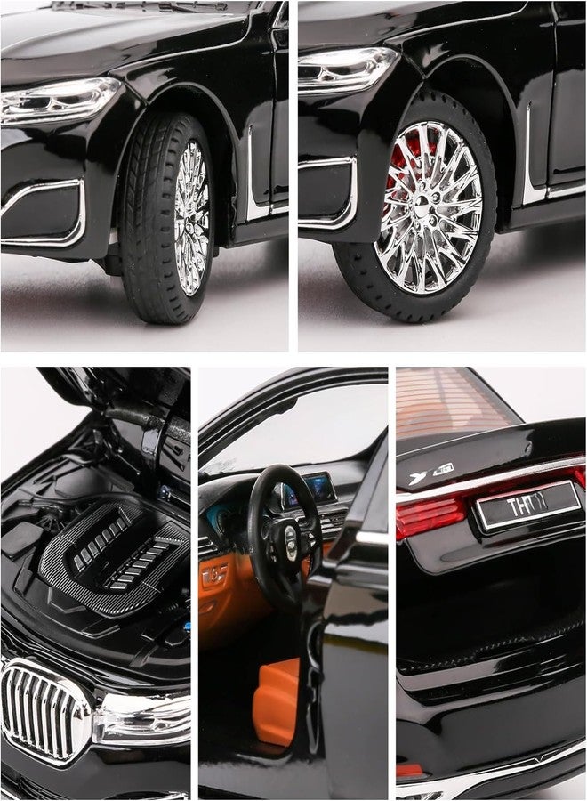 PLUSPOINT Diecast 7Series 760 THE7 Toy Car 1:24 Scale Model,Pull Back Vehicles Alloy Simulation Supercar with Lights and Sound Also for Car Dashboard,Kids,Adult - Image 4