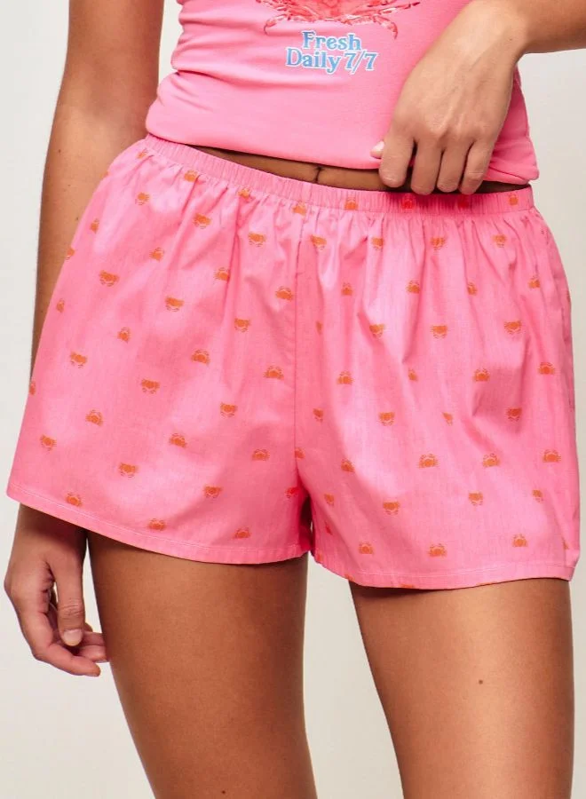 UNDIZ Short in printed poplin crabs