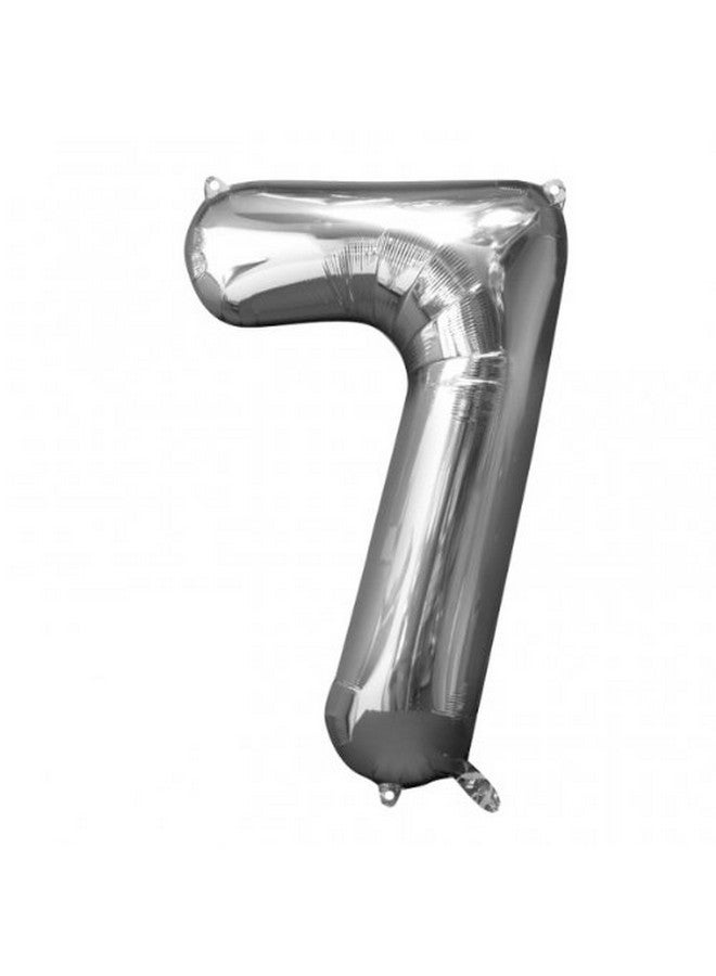 Propsicle 16 inch Birthday Foil 7 Number Helium Balloon Party Decoration Silver Pack of 1 | 7 Year No. Balloons Birthday/Anniversary | Seven Number - Image 4