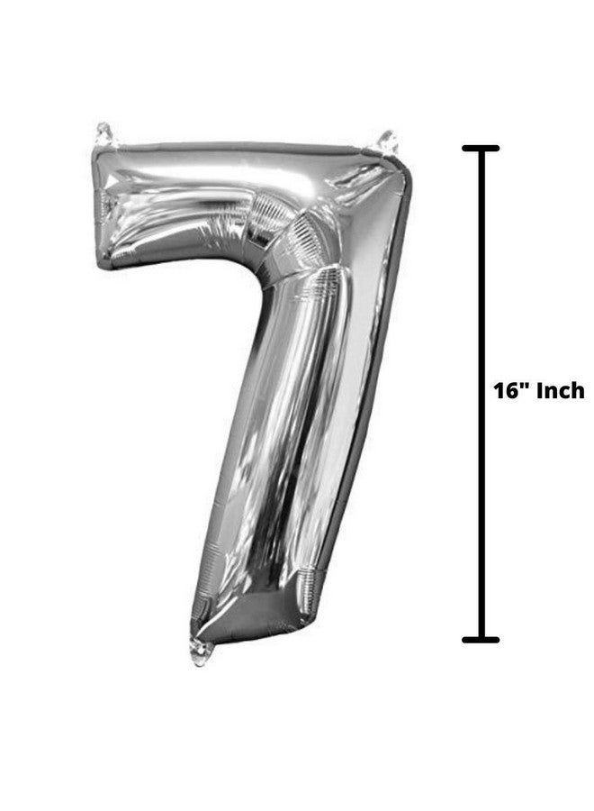 Propsicle 16 inch Birthday Foil 7 Number Helium Balloon Party Decoration Silver Pack of 1 | 7 Year No. Balloons Birthday/Anniversary | Seven Number - Image 3