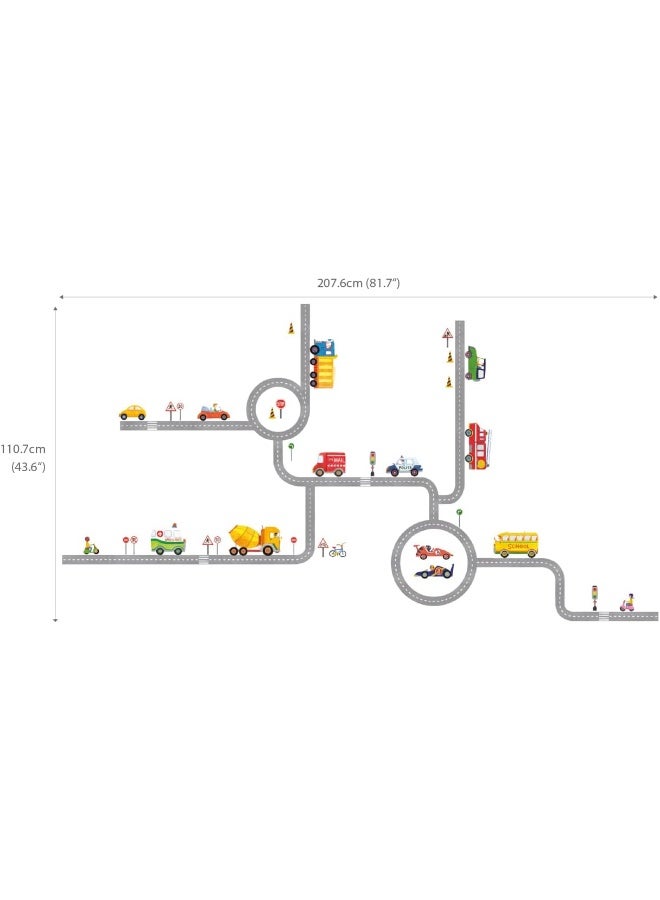 BPA The Road and Cars Kids Wall Decals Wall Stickers Peel and Stick Removable Wall Stickers for Kids Nursery Bedroom Living Room (Large) - Image 5