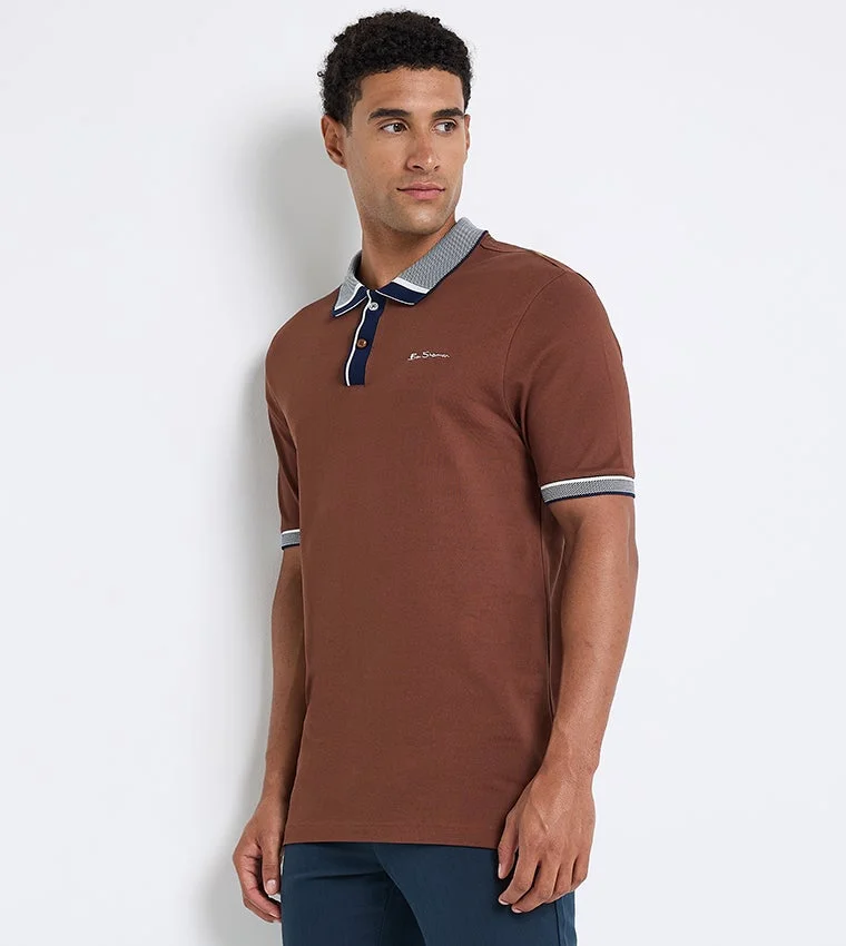 بين شيرمان Ben Sherman Men's Short Sleeve Solid Polo Tees