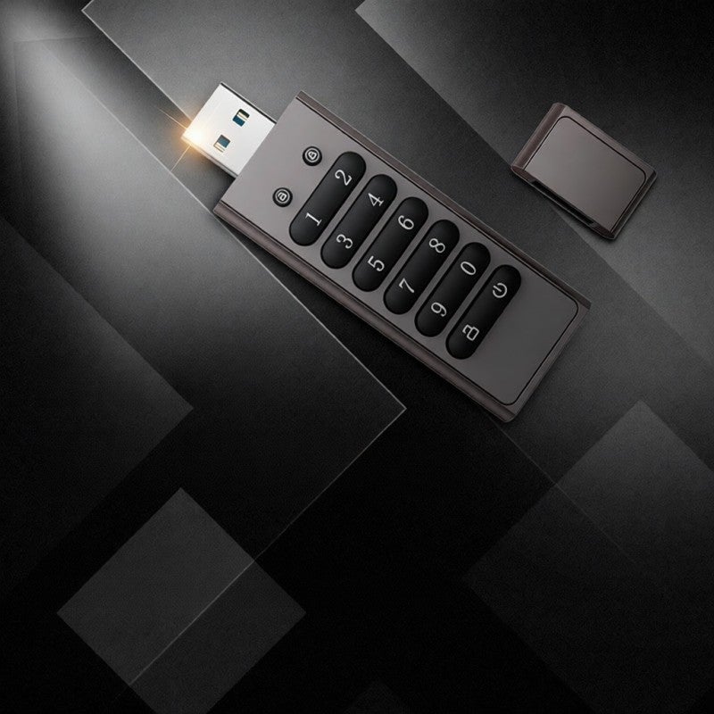 محرك أقراص فلاش محمي بكلمة مرور بسعة 128 جيجابايت ، ذاكرة USB 3.0 بأمان عالي بخوارزمية AES 256 بت - وظيفة إعادة الضبط ومسح والقفل التلقائي ، إلغاء القفل بواسطة زر أكثر أمانًا لحماية البيانات - Image 3