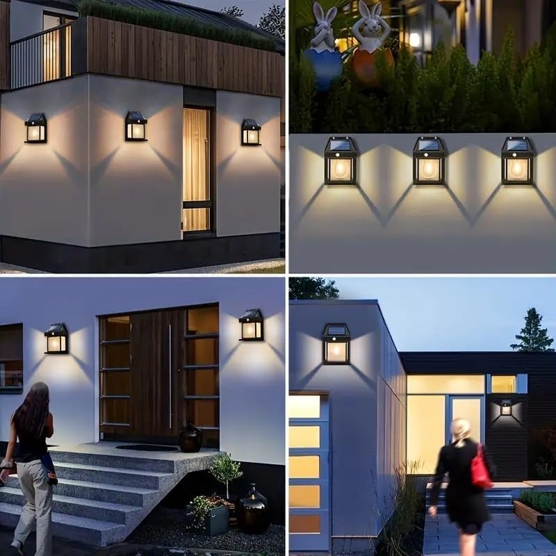 D- Search D Search Solar Lights Outdoor Motion Sensor LED Spotlight Solar Lights Outdoor IP66 Waterproof Solar Security Lights for Solar Security Electric_Lantern ColorBlack Classic - Image 2