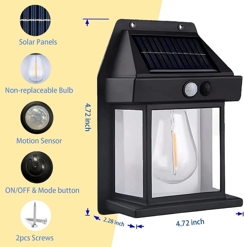 D- Search D Search Solar Lights Outdoor Motion Sensor LED Spotlight Solar Lights Outdoor IP66 Waterproof Solar Security Lights for Solar Security Electric_Lantern ColorBlack Classic - Image 3