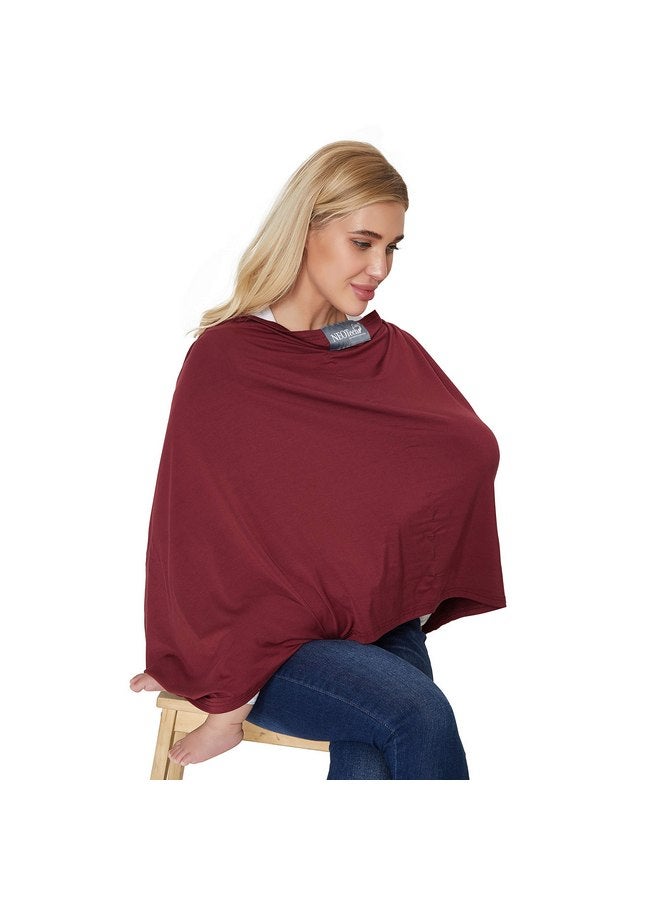 NeoTech Care Baby Nursing Cover Breastfeeding Scarf | Soft Fabric (Burgundy Red) - Image 4