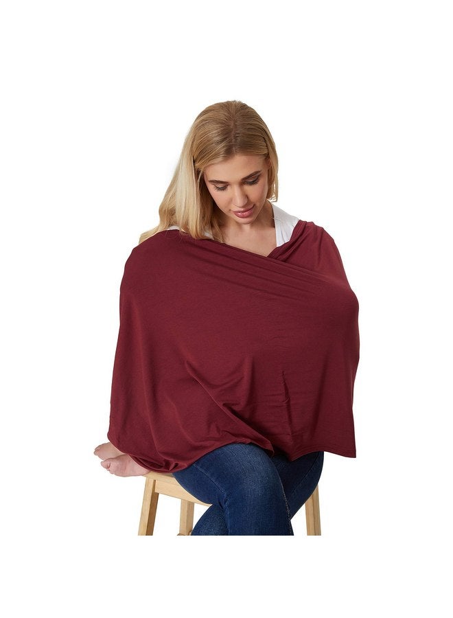 NeoTech Care Baby Nursing Cover Breastfeeding Scarf | Soft Fabric (Burgundy Red) - Image 5
