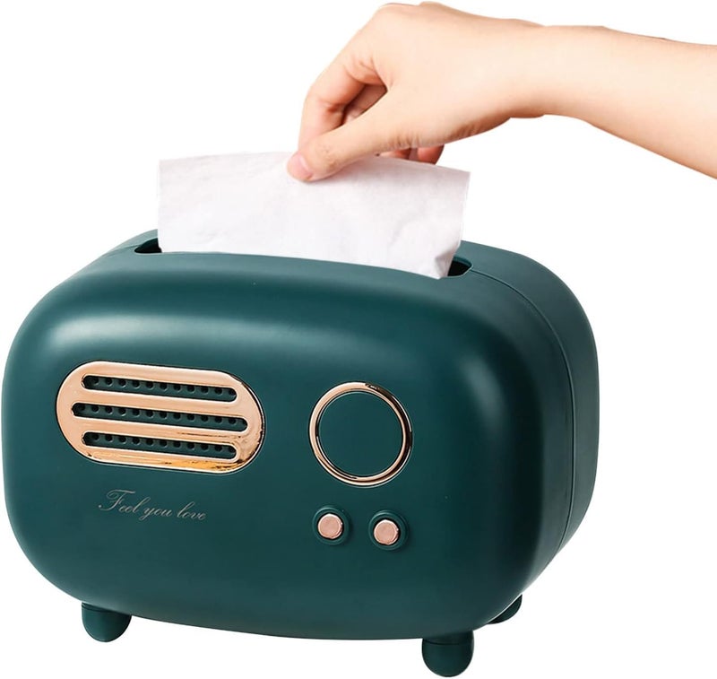 GOPAD Radio Type Tissue Box Tissue Container Tissue Holder Pumping Paper Box for Living Room Home Decor Bedroom Dining Table Office Coffee Table Restaurant Tissue Box 1pcs Small - Image 2