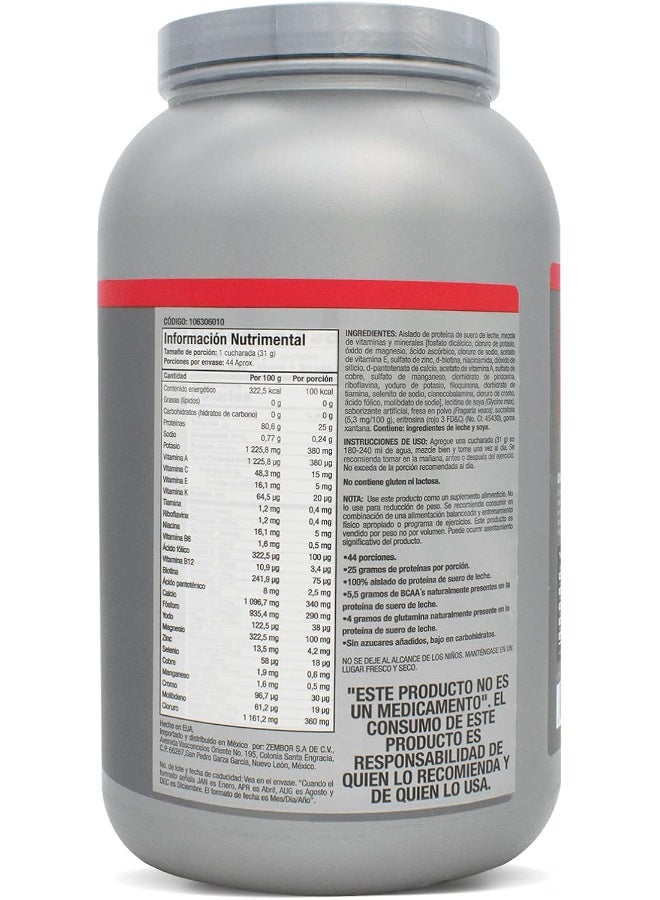 Isopure بروتين مصل اللبن بدون كربوهيدرات، بنكهة الفراولة، 3 باوند - Image 2