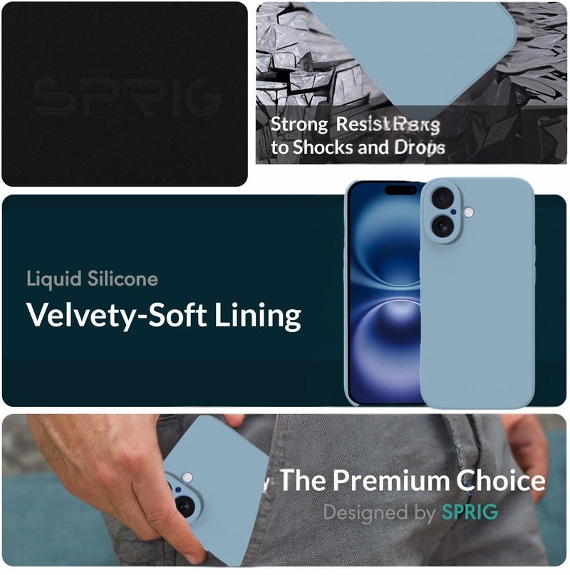 SPRIG Compatible with iPhone 17 Premium FlexTone Back Cover Drop Tested Shock Proof Mobile Case for Men, Women, Boys and Girls with Camera Protection (Blue) - Image 2
