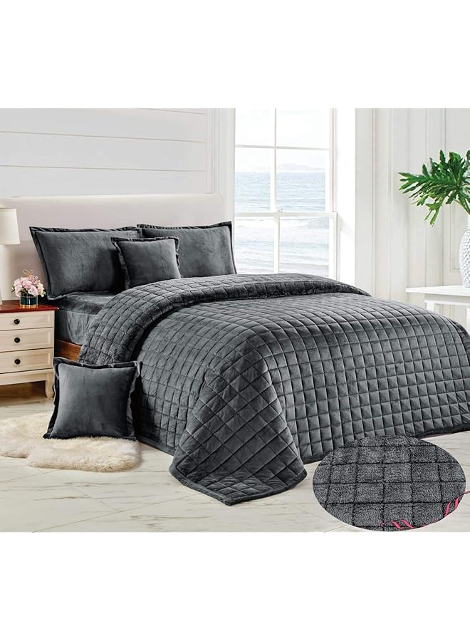 erorex Soft Cozy Velvet Sherpa Fleece Reversible Winter Comforter Set Single Size 160