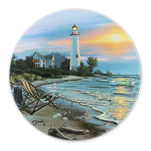 Reston Lloyd, Burner Covers For Electric Stovetop, Decorative Lightweight Tin Covers, Set of 4 (2-8 inch & 2-10 inch), Conceals Messy Drip Pans, Lighthouse - Image 2