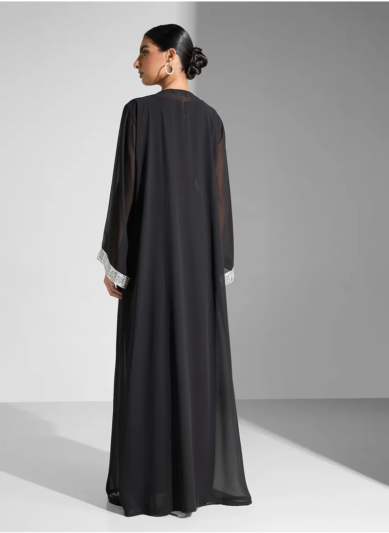 جولدن ابل 2PCS Set Belted Abayas