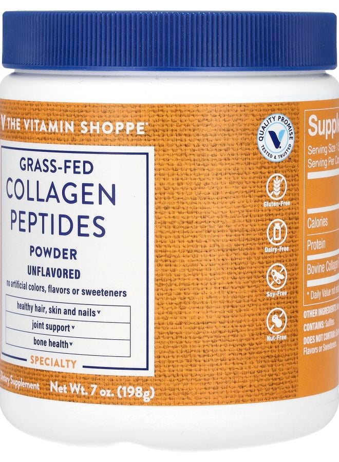 The Vitamin Shoppe مسحوق ببتيدات الكولاجين من العشب غير المنكه 7 أونصات (198 جرام) - Image 2