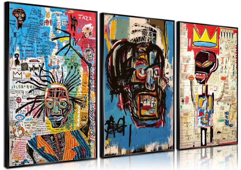 Donahue Art 3 Pcs Street Wall Art Modern Abstract Pictures Poster Prints Wall Decor Artist Blue Color Print Canvas Painting for Living Room Bedroom Bathroom Office Home Decorations Unframed 