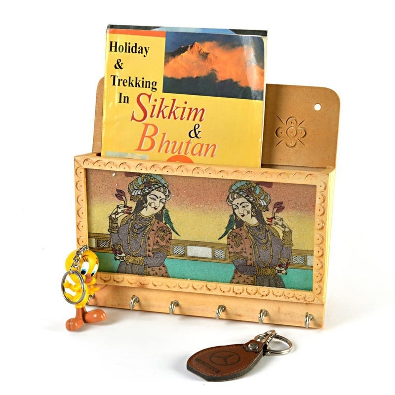 Little India Gemstone Painting Magazine Keychain Holder BrownHCF116 - Image 2