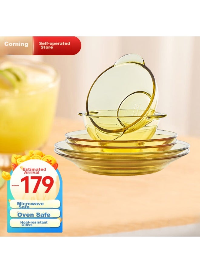 Visions Corning Dinnerware Set, Pyrex Heat-resistant Glass Bowl And Plate Set, 6-piece Set, Ov6/cn - Image 1