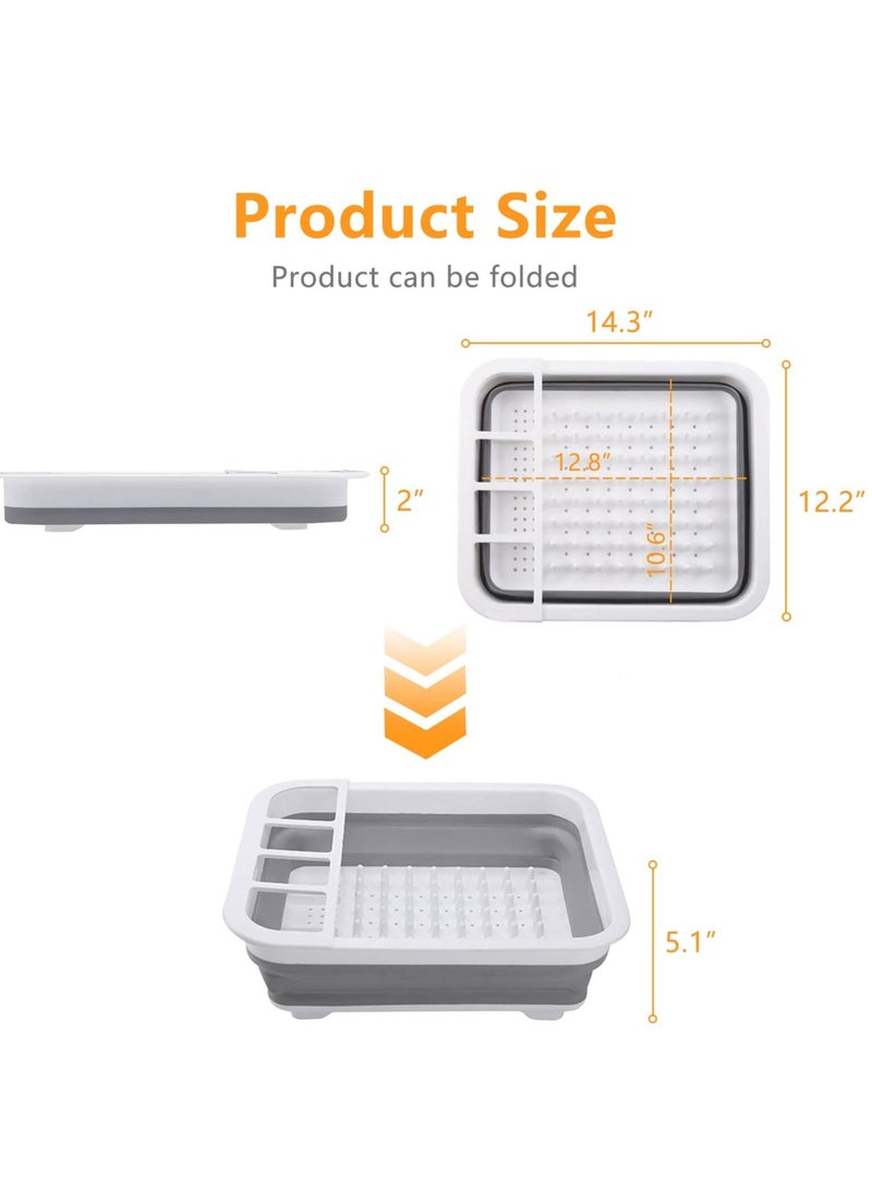 Excefore Collapsible Dish Rack for Drying Dishes, Space-Saving and Foldable Design with Versatile Removable Components, Dinnerware Storage Organizer for Small Kitchen Spaces - Image 2