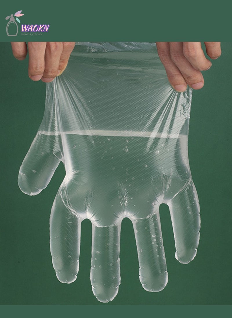 WAOKN 300-Piece Disposable Gloves, Thick Transparent PE Gloves - Image 3