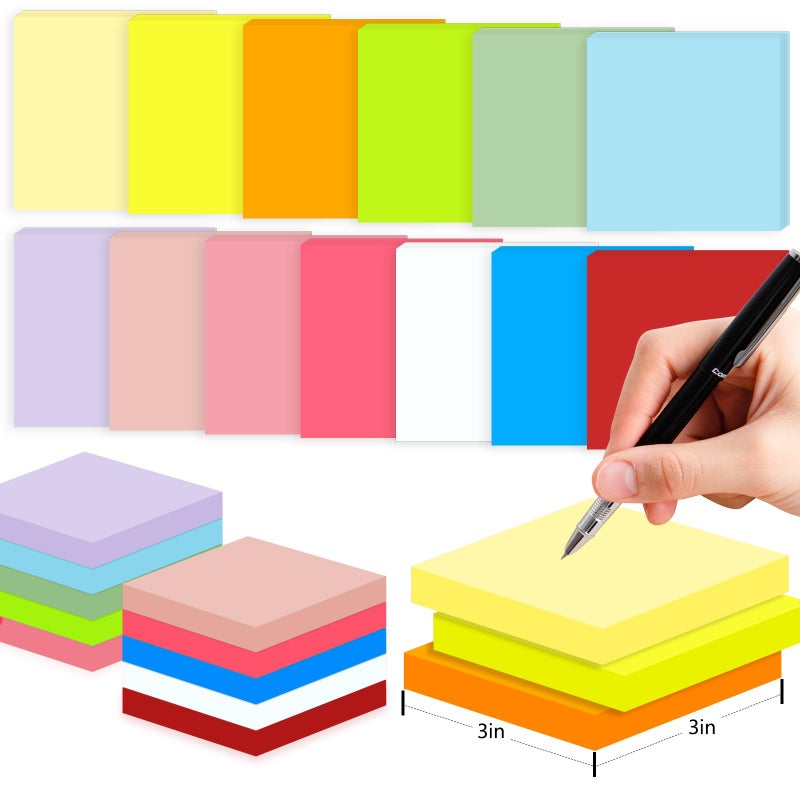 FLIPPED Super Sticky Notes,Self-Stick Note Pads 3 x 3 in,400 Sheets Sticky Notepad Bulk Post,Office Supplies,School Supplies,Christmas Gifts (Red, Sticky Notes 3x3) - Image 3