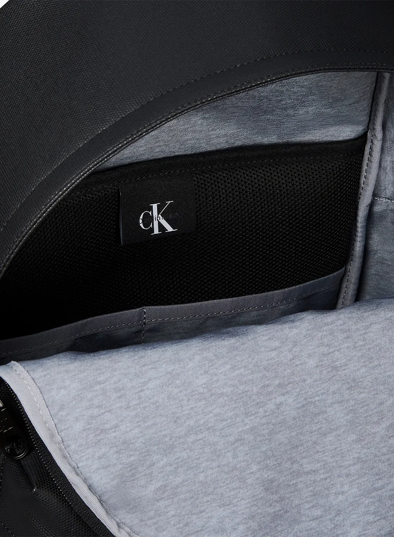 Calvin Klein Black Mixed Media Monologo Dome Backpack for Men | Best Price UAE