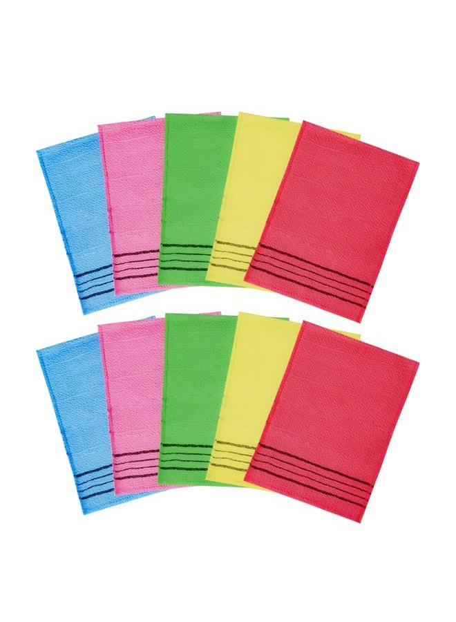 10 Pieces Korean Exfoliating Mitts, Asian Exfoliating Bath Washcloth Body Exfoliating Scrub Towel for Women Men Shower Bathing Exfoliating (5 Colors)