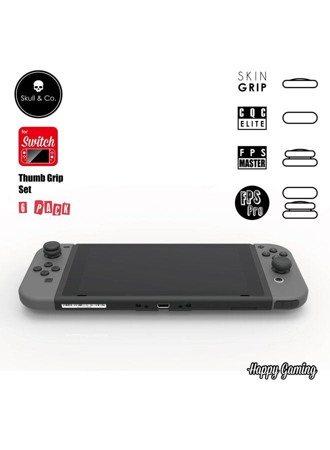 Skull & Co. Skin, CQC and FPS Thumb Grip Set Joystick Cap Analog Stick Cap for Nintendo Switch Joy-Con Controller (Black) - Image 5