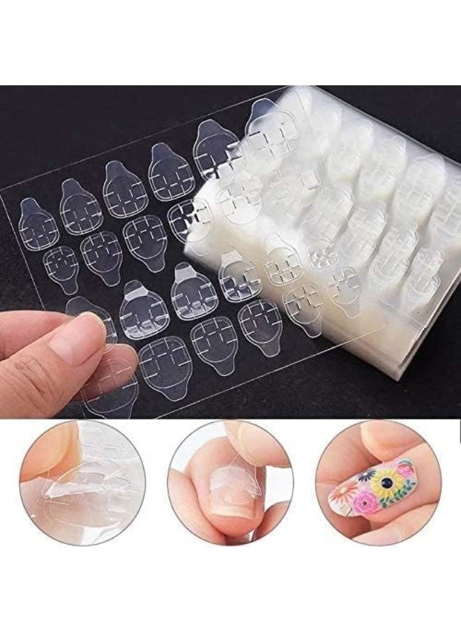 Generic Double Side Nail Glue Sticker, False Nail Glue Jelly Gel Tape Adhesive Tabs Nail Glue Transparent Flexible Adhesive Nails Tips for Manicure - 24pc  - Image 2