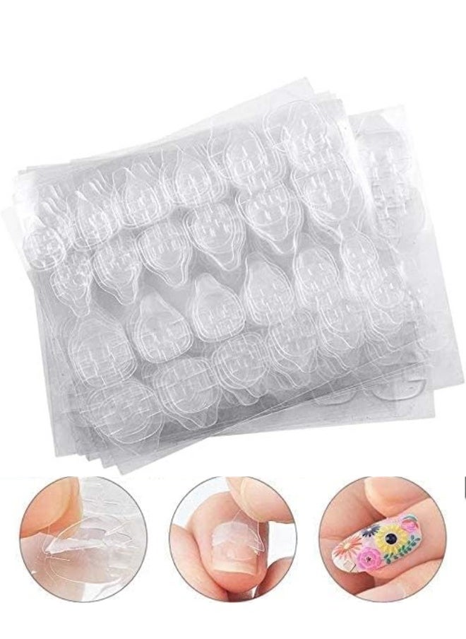 Generic Double Side Nail Glue Sticker, False Nail Glue Jelly Gel Tape Adhesive Tabs Nail Glue Transparent Flexible Adhesive Nails Tips for Manicure - 24pc  - Image 1