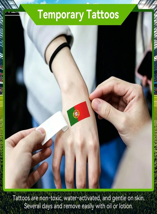 HWQVA 2026 Soccer Fan Gear Set - Portugal Flag Temporary Tattoos, Fun Wigs, and Loud Horns - Fan Gear for Soccer Matches, Sports Events, and Team Celebrations - Image 5