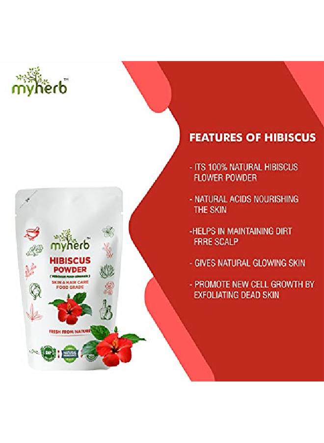 myherb 100% Natural Organic Hibiscus Powder (Hibiscus Rosasinensis) || For Hair Improvement Hair Growth || Skin Mask || For Men Women 227 Gm/0.5 Lbs - Image 4