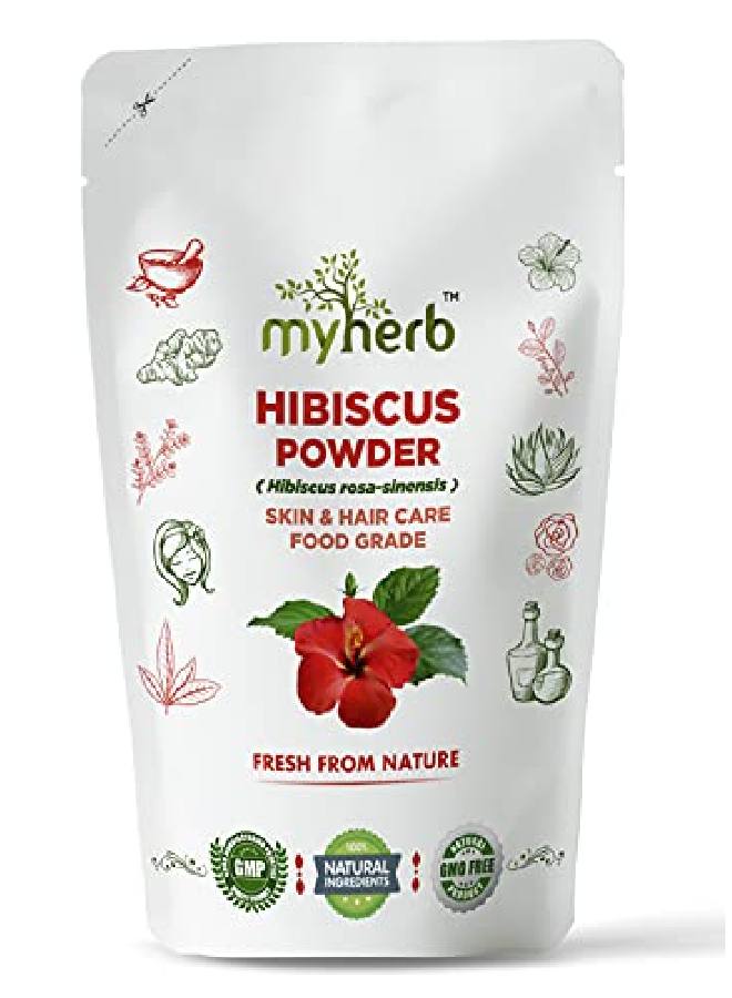 myherb 100% Natural Organic Hibiscus Powder (Hibiscus Rosasinensis) || For Hair Improvement Hair Growth || Skin Mask || For Men Women 227 Gm/0.5 Lbs - Image 1