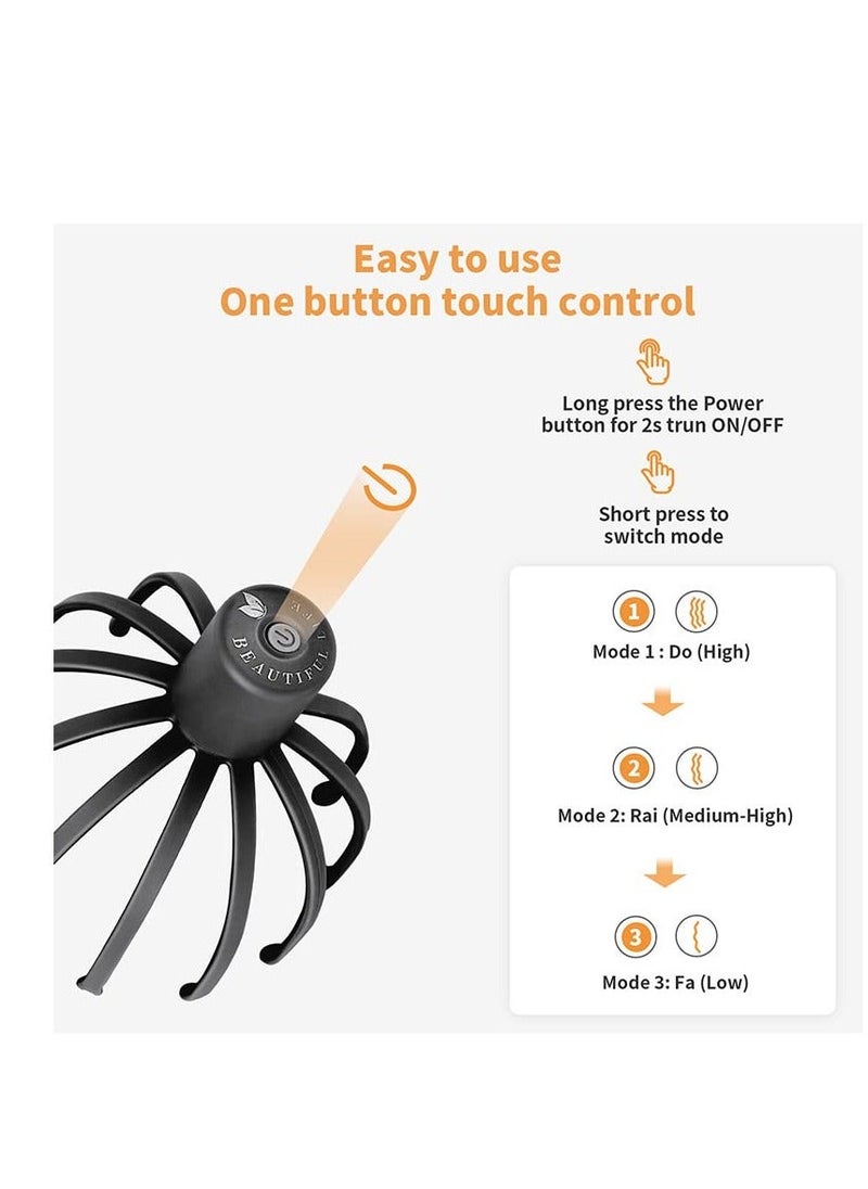 Y&D Electric Scalp Massager, Massage Tool, 360 Degree Head Massager with 3 Modes, Release Pressure, Multi Functional Vibratory Claw Comb for Home  - Image 2