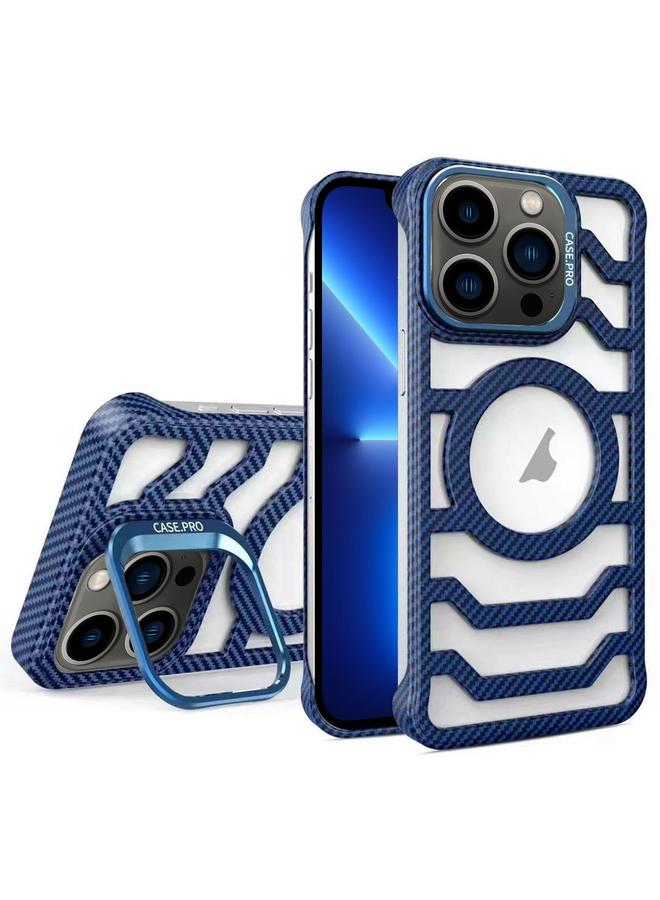 S-TOP Case For iPhone 13 Pro Borderless Carbon Fiber Lens Protection Bracket MagSafe Phone Case - Image 1