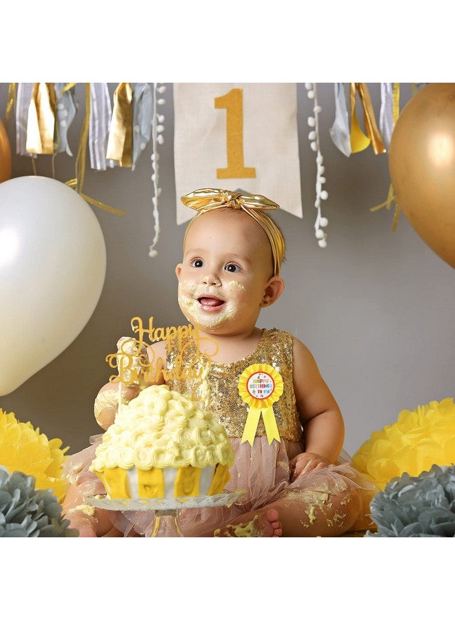 Mtlee 12 Pieces Happy Birthday Award Ribbon Birthday Tinplate Badge Pins Birthday Rosette Button Pins Happy Birthday Badge Brooch Birthday Pins For Party Favors And Baby Shower Party Decoration - Image 4