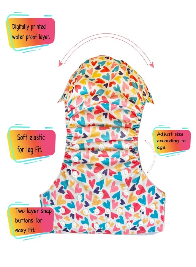 حفاضات قماشية فاخرة من دمبلدو مع حشوة قطنية (عبوة من قطعة واحدة) | مضادة للحساسية | مانعة للتسرب | سهلة التنظيف | تغيير حفاضات بدون قلق | من 3 أشهر إلى 3 سنوات | للجنسين - Image 3