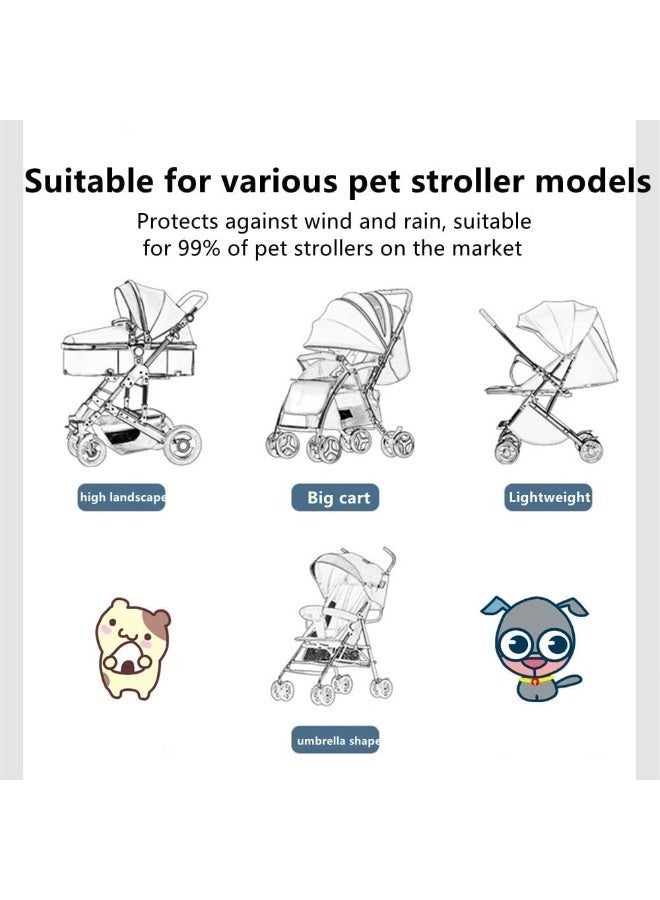 Large Size Universal Stroller Rain Cover, Travel Weather Shield for Windproof, Waterproof, Stroller Weather Shield Universal with Rain Cover (Transparent) - Image 5