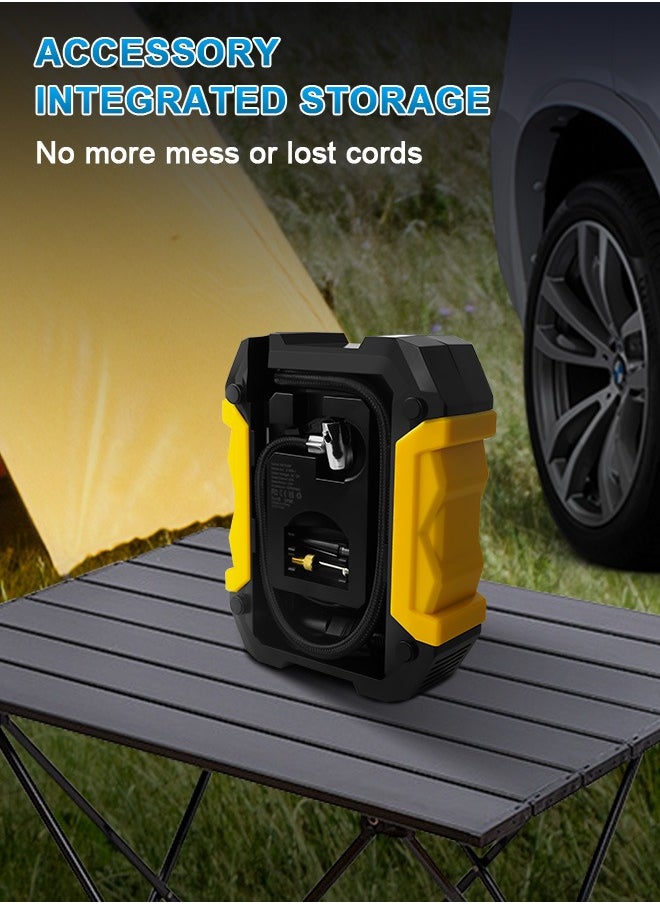 Carsun - Car Tyre Inflator Portable Air Compressor,12V Fast Tire Inflator with Auto Stop,LED Light and Digital Pressure Gauge - 150 PSI Cycle Air Pump for Car Motorcycle Bicycle Ball Other Inflatables - Image 1