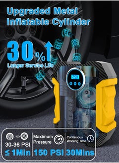 Carsun Car Tyre Inflator Portable Air Compressor,12V Fast Tire Inflator with Auto Stop,LED Light and Digital Pressure Gauge - 150 PSI Cycle Air Pump for Car Motorcycle Bicycle Ball Other Inflatables  - Image 4