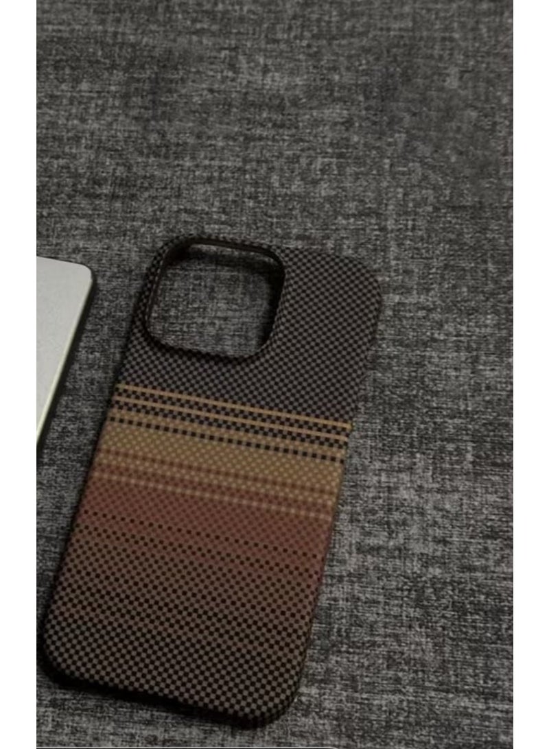 iPhone 15 Pro max Case  with Camera Control Button, Compatible with MagSafe, Ultra-Slim Case with Caseless Touch Feeling, 1500D Aramid Fiber Woven Glints of Gold - Image 5